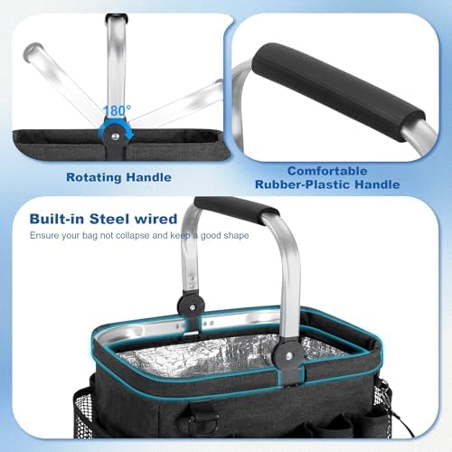 PGmoon Cleaning Caddy Organizer with Handle,Black - Image 2
