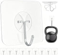 Latoxcaa Heavy Duty Adhesive Wall Hooks - Strong & Transparent, Hold up to 22lb, Waterproof & Reusable, Ideal for Kitchen, Bathroom, and Office (10 Pack) by Latoxcaa-SpaceMaster