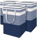 BlissTotes 3-Pack Laundry Basket, Collapsible Laundry Hamper, Blue, 75L by BlissTotes