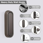 Dntorx Folding Wall Hooks, 2 Pack, Grey, Zinc Alloy, Heavy Duty Coat Hooks - Image 3