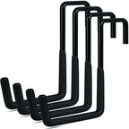 4 Pcs Rafter Hooks, Upgraded Fence Hangers, Heavy Duty Bike Hanger for Garage, Ladder Hook, Black Large S Hooks for Hanging Hose, Plants, Chairs, Bikes, Ladders, Cords and More by Gueryee