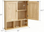 TaoHFE Natural Wooden Color Bathroom Wall Cabinet with 2 Door - Image 2