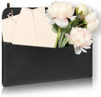 Wall Mount PU Leather Mail Holder Black Faux Leather Letter Holder 2 Ring 9.8" x 7.7" x 1.4" File Organizer Stylish Wall Hanging Mail Storage for Flowers Envelope Key Notebooks Home Office Decor by Unknown