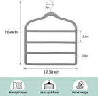 Velvet Pant Clothes Hanger Space Saving Non Slip Hanger Jean Slack Hangers | Multiple Velvet Hanger Closet Organizer Storage and Organization for Jeans,Scarf,Tie(Grey, 5) - Image 5