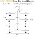 TOPIA HANGER 4 Tier Metal Skirt Hangers with Clips 80% Space Saving 2 Pack - Image 5