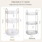 Large Capacity Rotating Makeup Organizer Perfume Stand Holder, 3 Tier Clear - Image 5