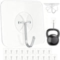 Latoxcaa Heavy Duty Adhesive Wall Hooks - Strong & Transparent, Hold up to 22lb, Waterproof & Reusable, Ideal for Kitchen, Bathroom, and Office (20 Pack) by Latoxcaa-SpaceMaster