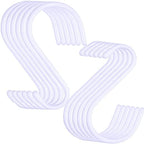 DINGEE 6 Inch Large White Heavy Duty S Hooks, 12 Pack, 7mm Thick Vinyl Coated, Non Slip Sturdy Metal S Hooks for Hanging Plants, Close, Bird Feeders, Large Objects, Tools, Bikes by DINGEEUtilityHook