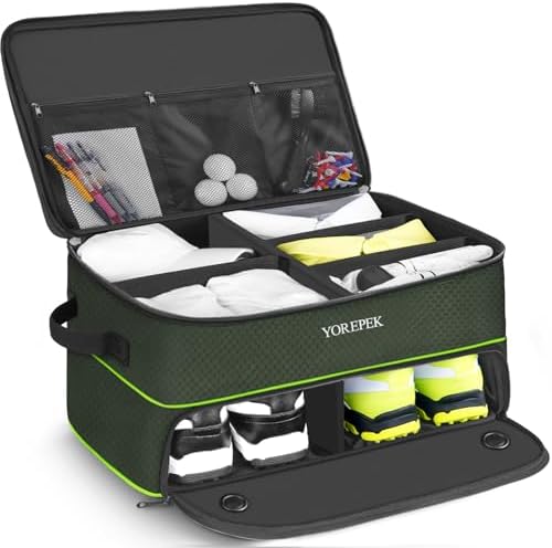 YOREPEK Golf Gifts for Men, 2 Layer Golf Trunk Organizer for 2 Pair Shoes by YOREPEK
