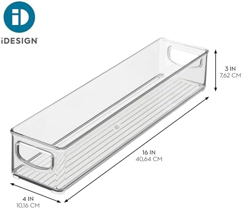 iDesign Slim Clear Plastic Storage Bin Organizer, Extra Long Narrow - Image 4