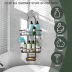 REINHARDT Adjustable Shower Caddy Hanging Over Shower Head, Bronze - Image 7