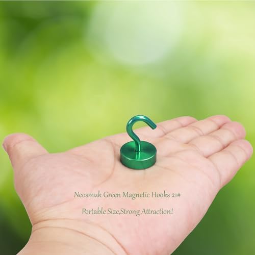 Neosmuk Magnetic Hooks Steel Tube Design for Cruise,40lb+ Green,10 Pack - Image 2