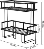 FLOLXNB Over The Toilet Storage Shelf, 2-Tier Bathroom Storage Organizer Upgrade Punch-Free Toliet Storage Shelf, Home Storage Rack with Hooks Shelf,Black - Image 2