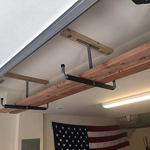 Overhead Garage Storage Hooks, Heavy Duty Ceiling Mount Rack, 4 Pack Black - Image 5