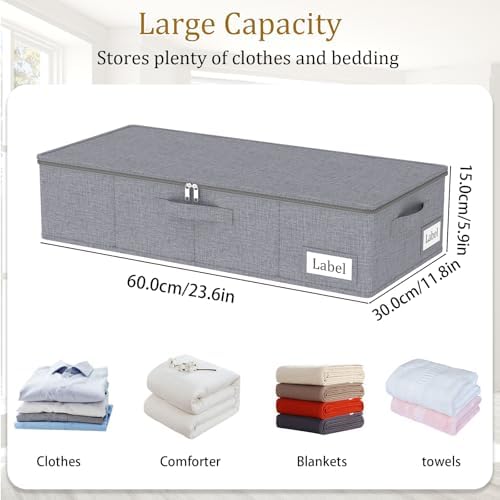 Yawinhe 27L UnderBed Storage Containers,4 Pack Closet Organizers,Grey - Image 5
