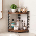 Retro 2-Tier Corner Bathroom Counter Organizer, Vanity Sink Shelf by Unknown