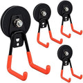 ULIBERMAGNET Heavy Duty Magnetic Garage Hooks,4 Pack Strong Large Magnet Hooks for Power Drill,Garden Tools,Hose,Pegboard,Garage, Workshop,Magnetic Storage Hooks for Indoor Outdoor Hanging(Orange) by ULIBERMAGNET