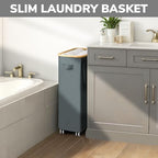 Goodpick 75L Rolling Laundry Basket with Wheels and Lid, Gray - Image 6