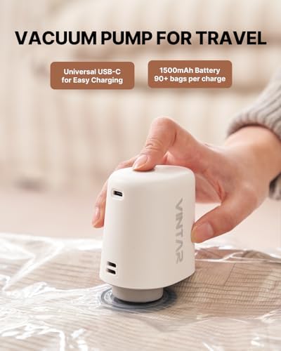VINTAR Mini Cordless Electric Travel Vacuum Pump for Vacuum Storage Bags - Image 3