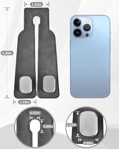 Headrest Hooks for Car, 4 Pack Car Seat Back Organizer Storage Hook, Double Hook Car Seat Hooks for Hanger Purses and Bags, Leather Purse Holder for Car, Grey - Image 6
