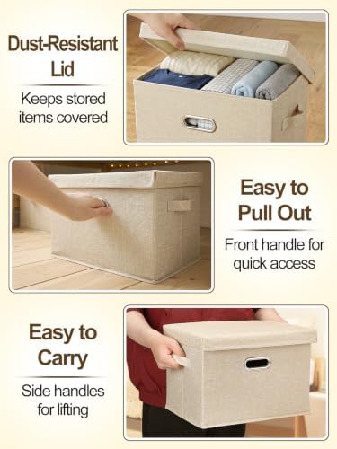 MADHOLLY 4Pcs 27qt Fabric Under Bed Storage Bins with Lids for Dorm Room - Image 5