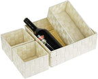Posprica Woven Storage Baskets for Organizing, Small Black Baskets Cube Bin Container Tote Organizer Divider for Drawer, Closet, Shelf, Dresser, Set of 4(Beige) - Image 4