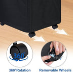 efluky Laundry Basket with Wheels, Tall Rolling Laundry Hamper with Lid and Removable Bag, Aesthetic Dirty Clothes Hamper on Wheels for Laundry Room, Bedroom, Dorm and Bathroom, 100L Black - Image 3