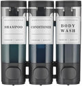 Shampoo and Conditioner Dispenser,Shower Soap Dispenser 3 Chamber No Drill Wall-Mounted Shampoo Dispenser for Shower Wall Mounted Shower Dispenser for Bathroom Hotel Large Capacity,Black by CaboDeseado