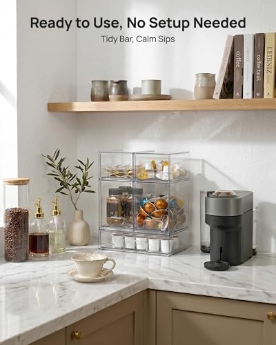 Vtopmart Clear Stackable Storage Drawers Set of 7, Plastic Organizer Bins - Image 2