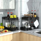 Under Sink Organizer 2 Pack,2 Tier Slide Out Storage for Kitchen Bathroom - Image 5