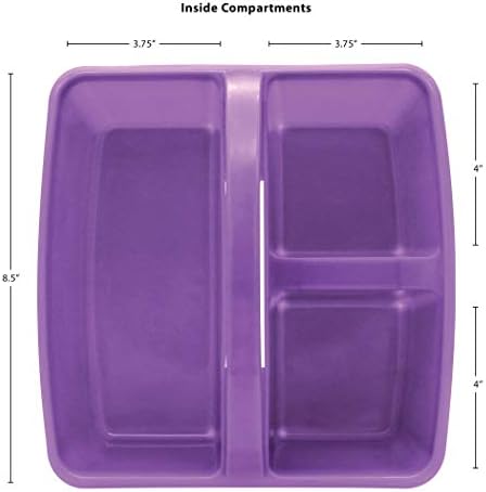 Teacher Created Resources Assorted Bright Colors Portable Plastic Storage Caddy 6-Pack for Classrooms, Kids Room, and Office Organization, (Lime, Orange, Pink, Purple, Teal, and Yellow) 3 Compartment - Image 3
