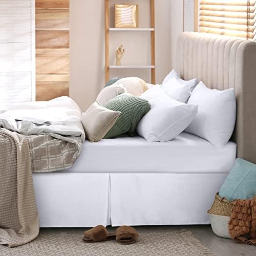 Utopia Bedding King Bed Skirt - Soft Quadruple Pleated Ruffle - Easy Fit with 16 Inch Tailored Drop - Hotel Quality, Shrinkage and Fade Resistant, White - Image 2