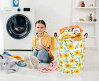 Essme Baby Girls Laundry Hamper, Baby Storage Basket for Girls Sunflower Bedroom Decor, Nursery Hamper,Yellow Hamper，Gift Baskets,Home Organizer(Sunflower) - Image 2