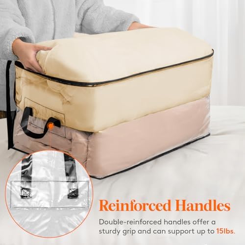 Lifewit 8 Pack Clear Clothes Storage Bags, 90L Blanket Storage with Zipper - Image 5