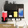 WallShelfie Bedside Wall Organizer & Dorm Decor for Dorm Room - 2.0, Black by Smallish