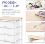 SYKIARIOL Rolling Cart with Drawers, 4-Drawer Utility Cart, Bright White (Pack of 2) - Image 6