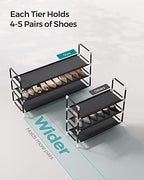 SONGMICS 3-Tier Shoe Rack, Shoe Storage for Hallway Closet - Image 5