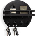 Nekon Key Holder for Wall, 9.8 Inch Round Wall Decor, Black by NekonDesign