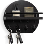 Nekon Key Holder for Wall, 9.8 Inch Round Wall Decor, Black by NekonDesign