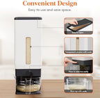 Lifewit Rice Dispenser 25 Lbs, Airtight Storage with Measuring Cup, Black - Image 4