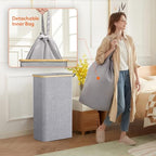 Lifewit 75L Slim Laundry Hamper with Lid and Removable Bag, Gray - Image 4