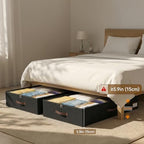 OIAHOMY 2 Pack Under Bed Storage with Handles, Underbed Container for Bedroom & Closet, Fits Beds Higher than 6", Under the Bed Storage for Seasonal Clothes, Blankets & Shoes - Black - Image 2