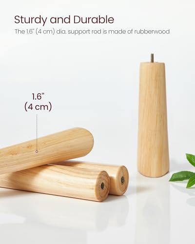 VASAGLE Solid Wood Coat Rack, Free Standing Tree-Shaped Coat Rack with 8 Hooks, 3 Height Options, for Clothes, Hats, Bags, Living Room, Bedroom, Home Office, Cloud White URCR01WT - Image 4
