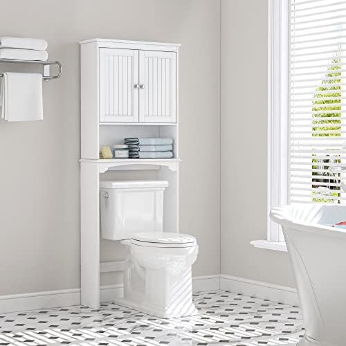 Spirich Over The Toilet Storage Cabinet with Doors, Bathroom Organizer - Image 3