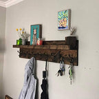 Coat Rack with Shelf Wall Mounted with Storage (Choose Your Length) Towel Rack Entryway Organizer Key Hooks (36" L (9 Hooks)) - Image 4