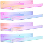 upsimples 4 Pcs 15" Iridescent Acrylic Shelves for Wall Decor and Display by upsimples
