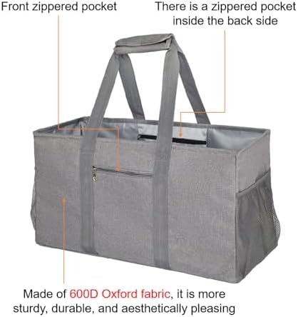 Extra Large Utility Tote Bag - Reusable Grocery Bags Foldable Heavy Duty - Image 4
