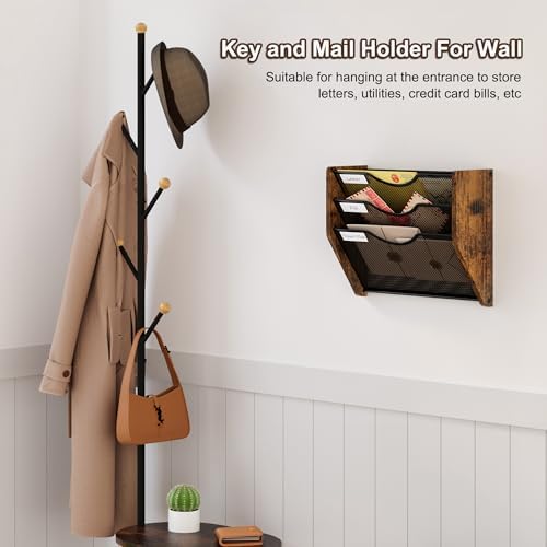 Hanging Wall Files Organizer, 3 Tier Mail Organizer Wall Mounted,Hanging File Holder,Magazine Rack for Documents,Magazine,Literature,File,Mails,Envelopes - Image 3