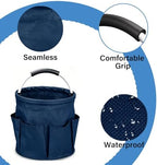 17L Foldable Storage Basket Cleaning Caddy with Handle Portable Multi Cleaning Bucket Bag for Home, Garden, Outdoor Camping (Blue) - Image 3