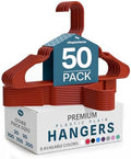 Utopia Home Plastic Hangers 50 Pack – Space Saving Clothes Hanger Red | Durable & strong | Closet organizer & storage | Ideal for apartments, dorms & stocking stuffers by UTOPIAHOME